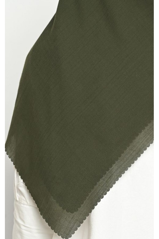 Hijab Segi 4 Voal Gucci Lasercut Army